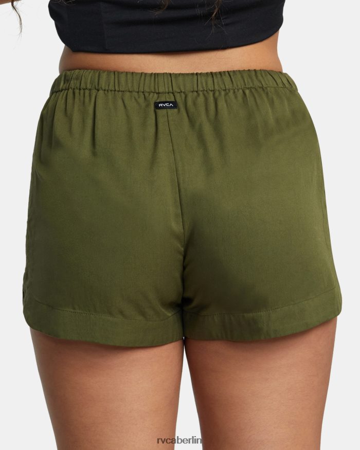 RVCA neue Yume-Shorts mit Kordelzug BF4L8X1268 Kleidung dunkles Oliv Frauen