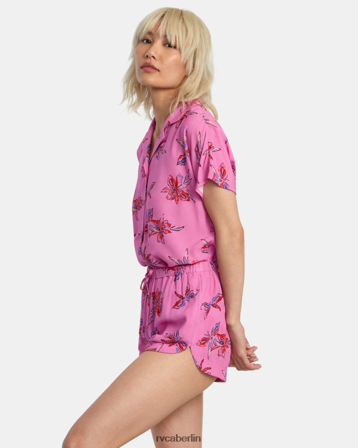 RVCA neue Yume Öko-Viskose-Shorts BF4L8X1371 Kleidung Alpenveilchen Frauen