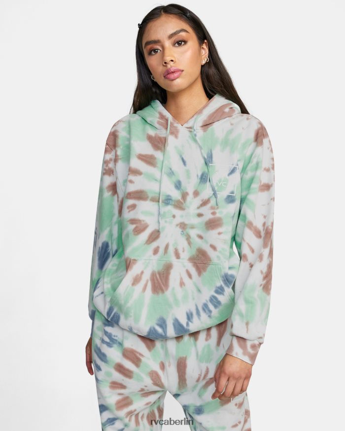 RVCA All the Way Batik-Hoodie BF4L8X1651 Kleidung Minze Frauen