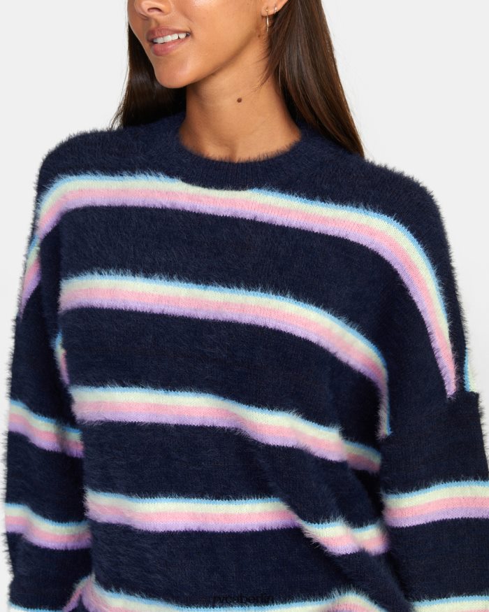 RVCA Pullover mit tiefem Rundhalsausschnitt BF4L8X1665 Kleidung Mitternacht Frauen