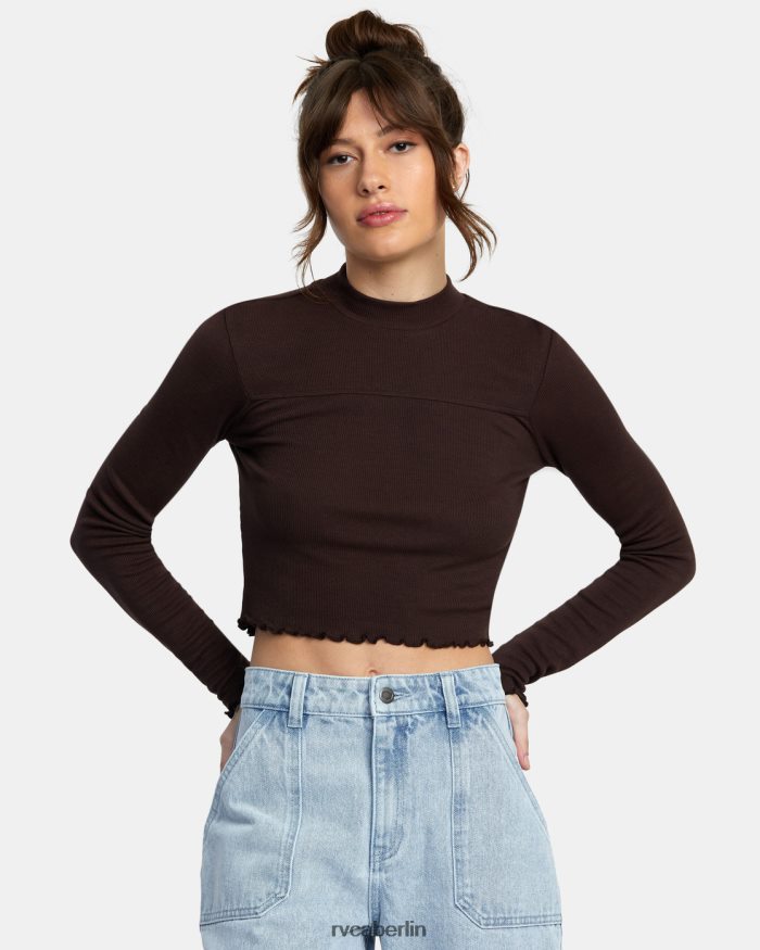RVCA Gespeichertes Langarm-Crop-Top mit langen Ärmeln BF4L8X1087 Kleidung Java Frauen