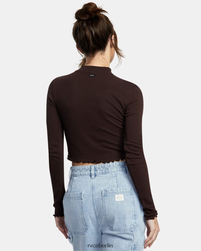RVCA Gespeichertes Langarm-Crop-Top mit langen Ärmeln BF4L8X1087 Kleidung Java Frauen