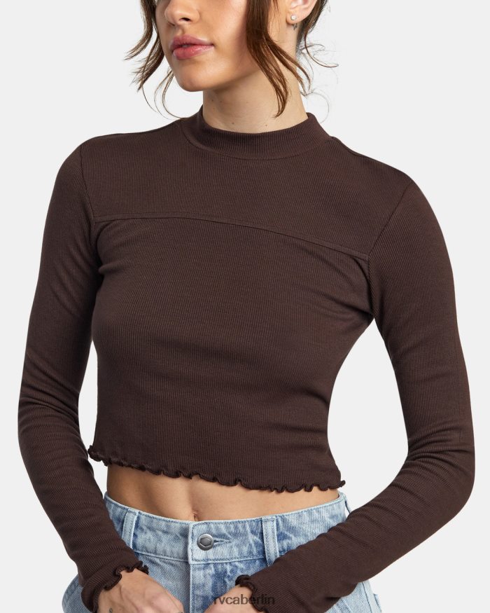 RVCA Gespeichertes Langarm-Crop-Top mit langen Ärmeln BF4L8X1087 Kleidung Java Frauen