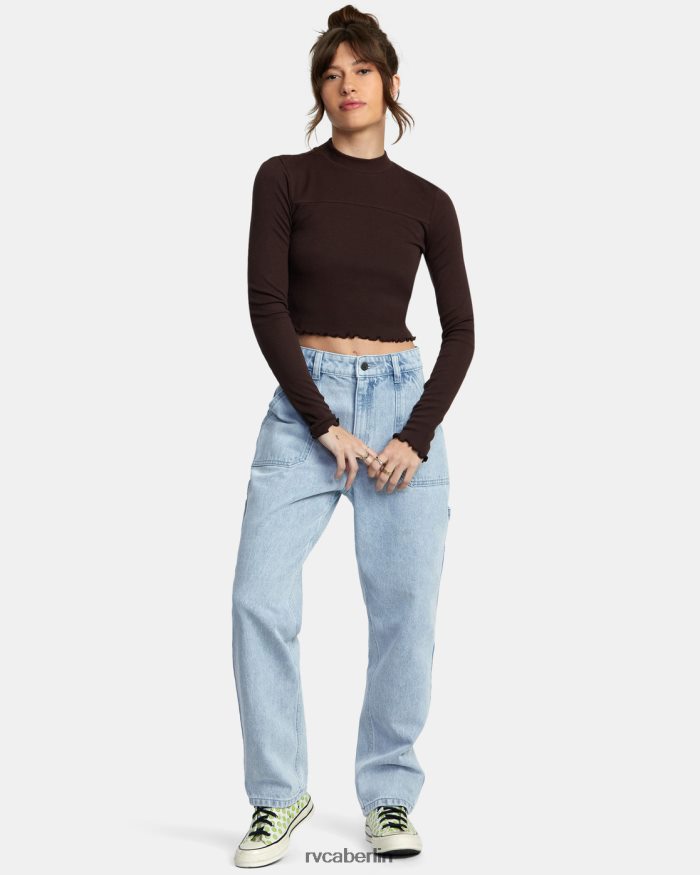 RVCA Gespeichertes Langarm-Crop-Top mit langen Ärmeln BF4L8X1087 Kleidung Java Frauen