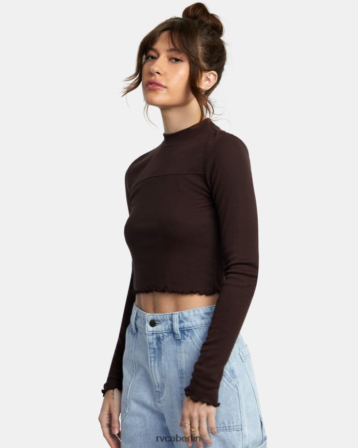 RVCA Gespeichertes Langarm-Crop-Top mit langen Ärmeln BF4L8X1087 Kleidung Java Frauen