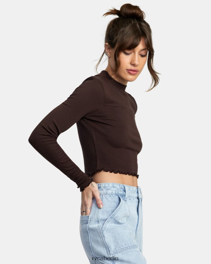 RVCA Gespeichertes Langarm-Crop-Top mit langen Ärmeln BF4L8X1087 Kleidung Java Frauen