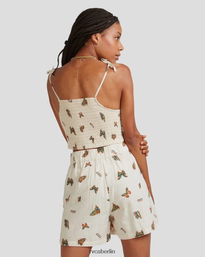 RVCA Mel G Flatter Tie Smok-Oberteil BF4L8X1067 Kleidung natürlich Frauen