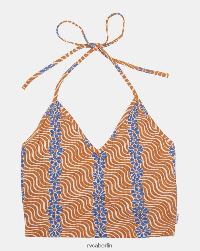 RVCA Neckholder-Oberteil „Sonnenaufgang“. BF4L8X1116 Kleidung Mandarine Frauen