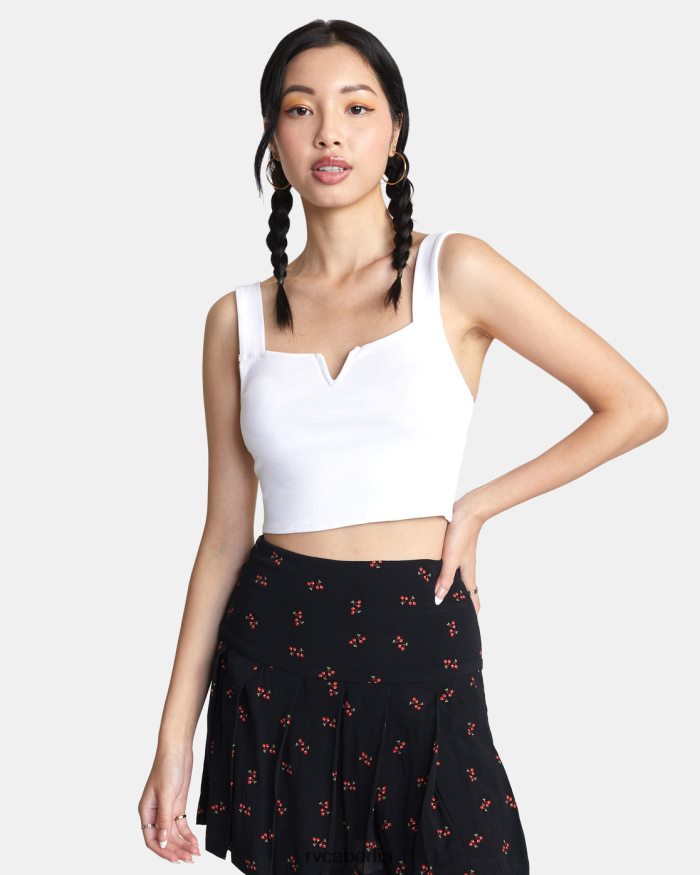 RVCA Vergnügungskurzes Tanktop BF4L8X1484 Kleidung flüstern weiß Frauen