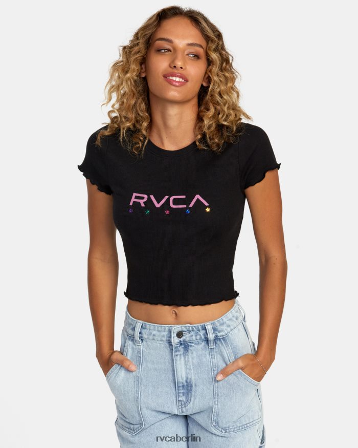 RVCA Balance-T-Shirt BF4L8X1111 Kleidung Schwarz Frauen