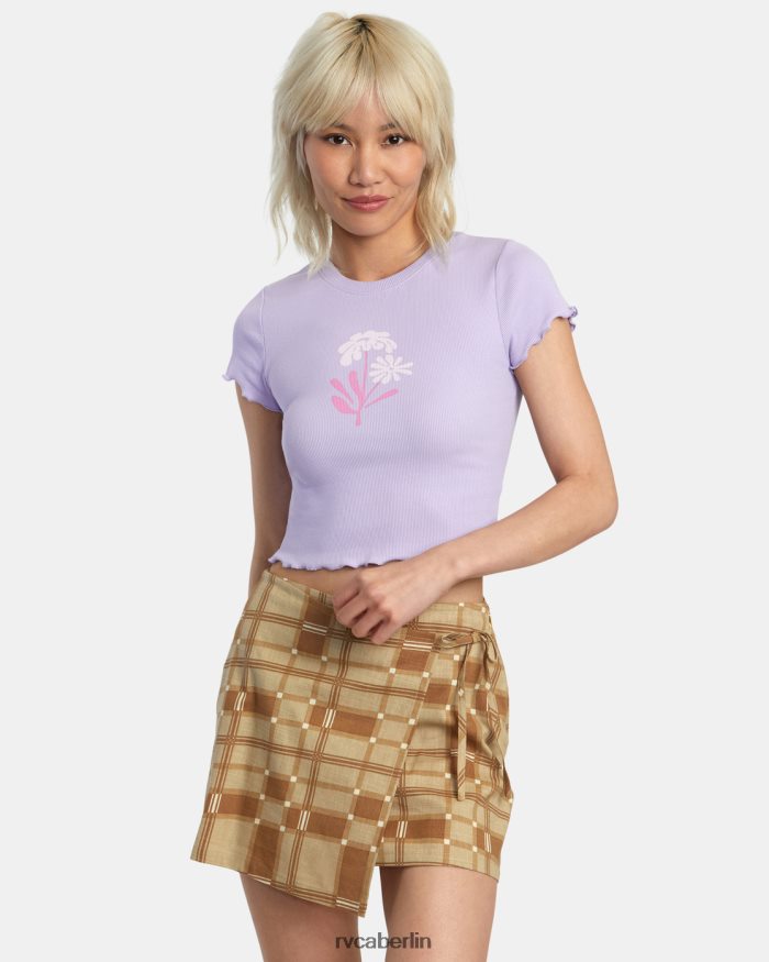 RVCA Geblümtes Klassenkameraden-T-Shirt BF4L8X1359 Kleidung Lavendel Frauen