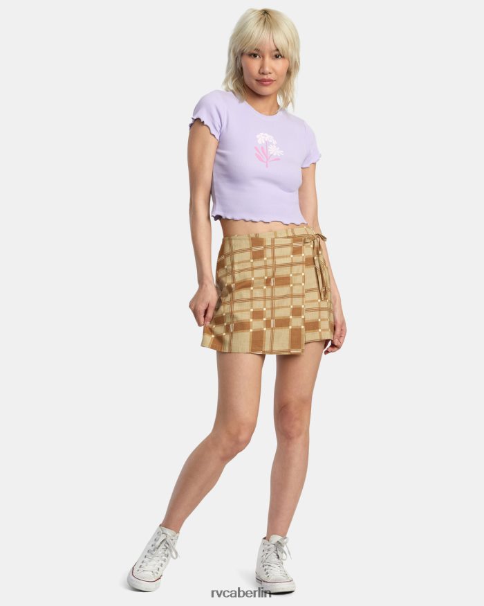 RVCA Geblümtes Klassenkameraden-T-Shirt BF4L8X1359 Kleidung Lavendel Frauen