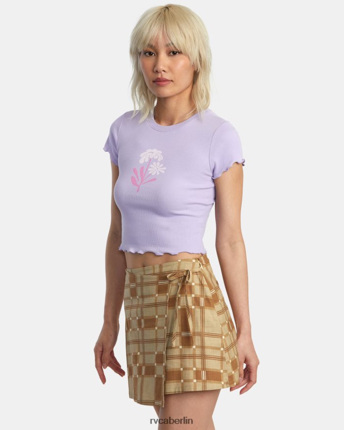 RVCA Geblümtes Klassenkameraden-T-Shirt BF4L8X1359 Kleidung Lavendel Frauen