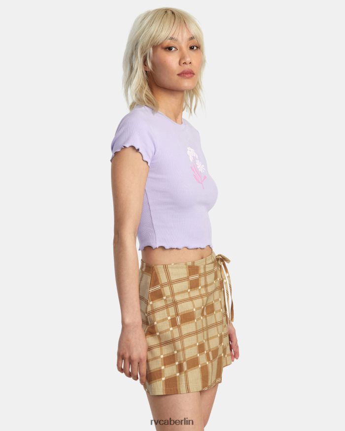RVCA Geblümtes Klassenkameraden-T-Shirt BF4L8X1359 Kleidung Lavendel Frauen