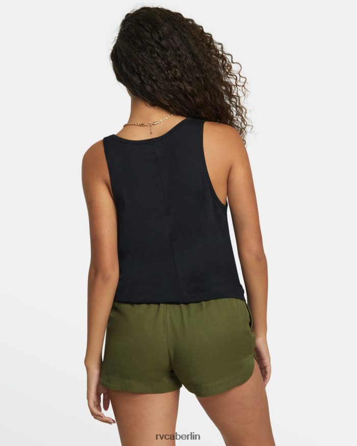 RVCA Geprägtes Tanktop BF4L8X1277 Kleidung echtes Schwarz Frauen