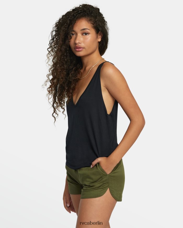 RVCA Geprägtes Tanktop BF4L8X1277 Kleidung echtes Schwarz Frauen