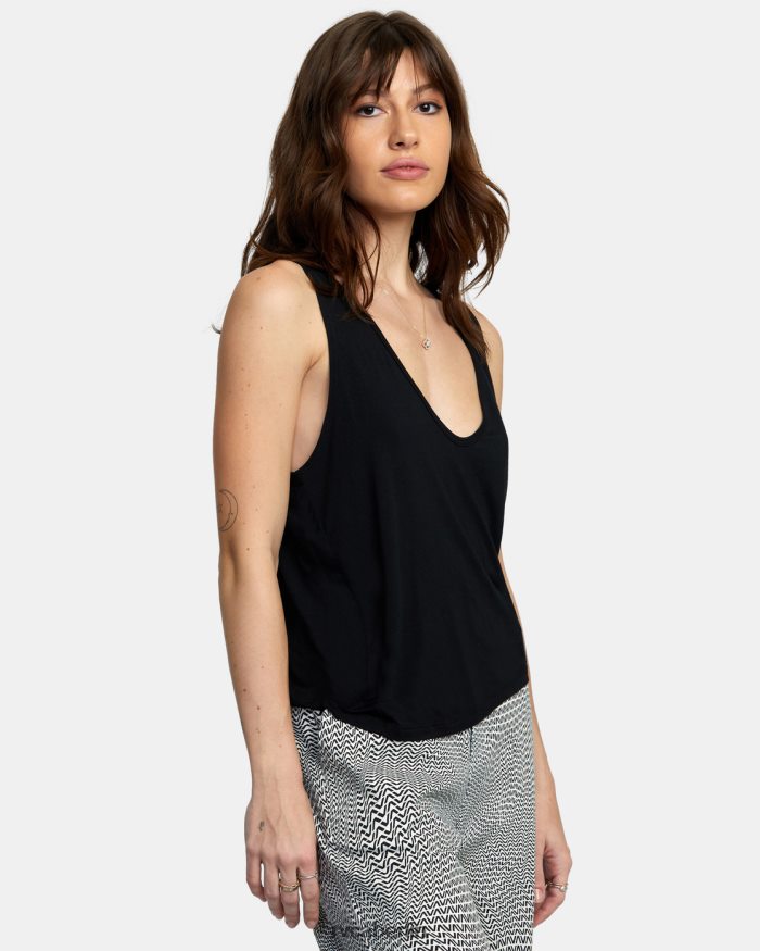 RVCA Geprägtes Tanktop BF4L8X1277 Kleidung echtes Schwarz Frauen