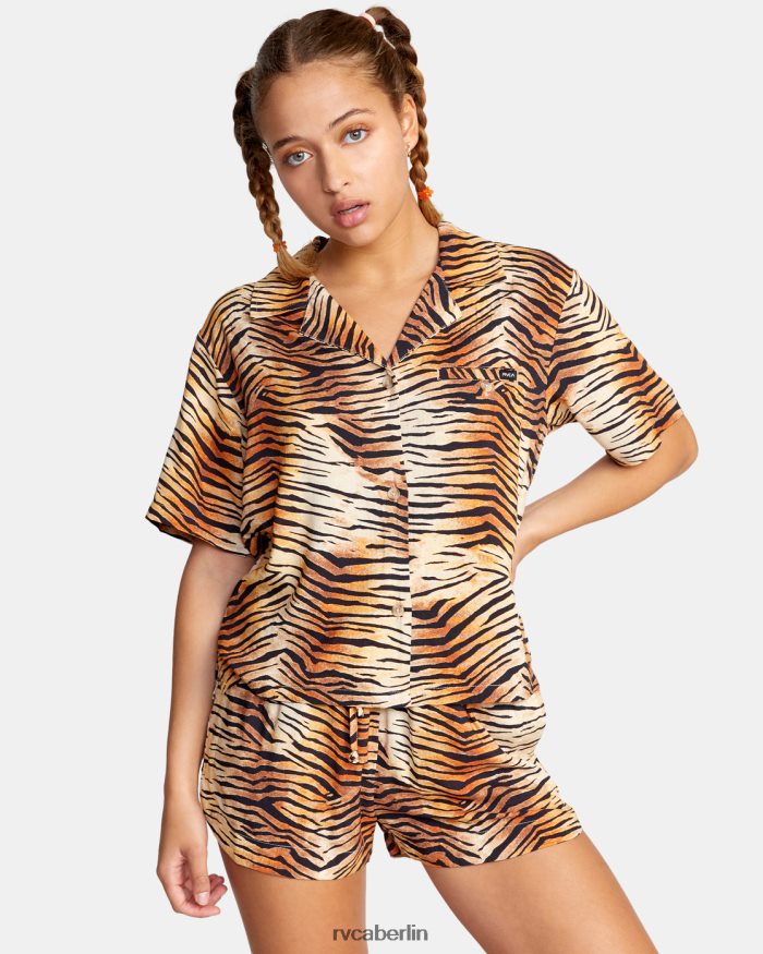 RVCA Gewelltes Button-Down-Oberteil BF4L8X1477 Kleidung multi Frauen