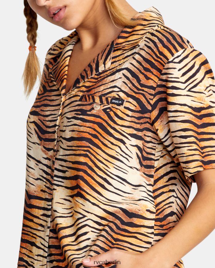 RVCA Gewelltes Button-Down-Oberteil BF4L8X1477 Kleidung multi Frauen