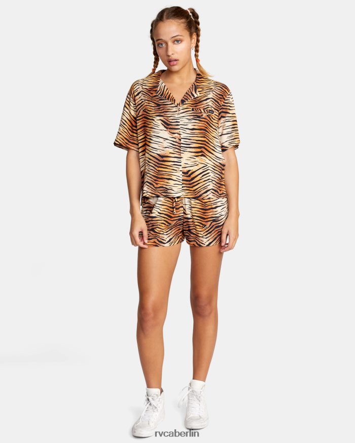 RVCA Gewelltes Button-Down-Oberteil BF4L8X1477 Kleidung multi Frauen