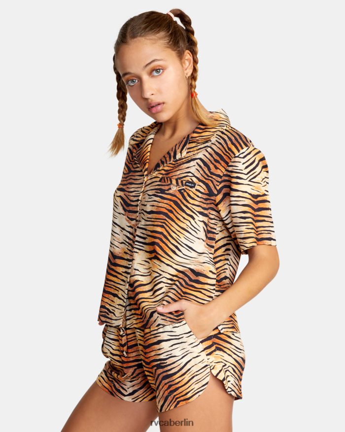 RVCA Gewelltes Button-Down-Oberteil BF4L8X1477 Kleidung multi Frauen