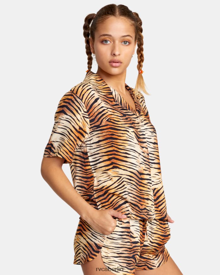 RVCA Gewelltes Button-Down-Oberteil BF4L8X1477 Kleidung multi Frauen