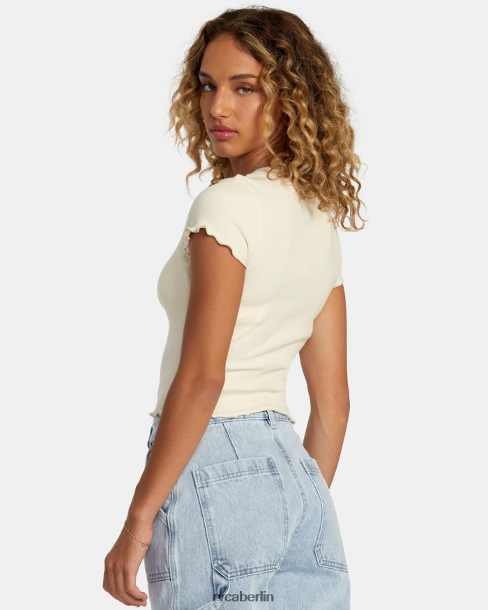 RVCA Glanz-T-Shirt BF4L8X1243 Kleidung Creme Frauen