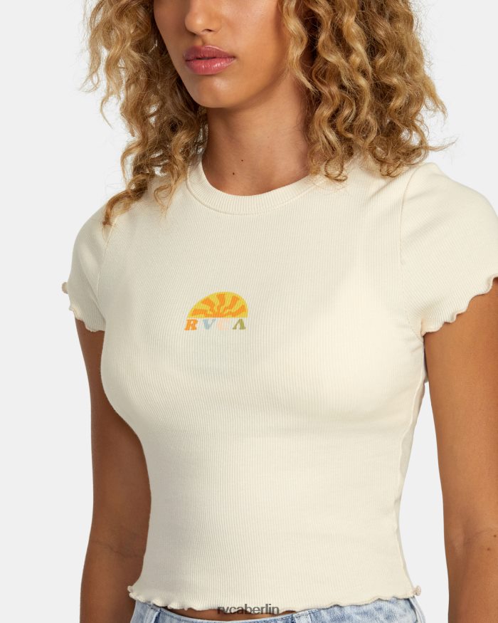 RVCA Glanz-T-Shirt BF4L8X1243 Kleidung Creme Frauen