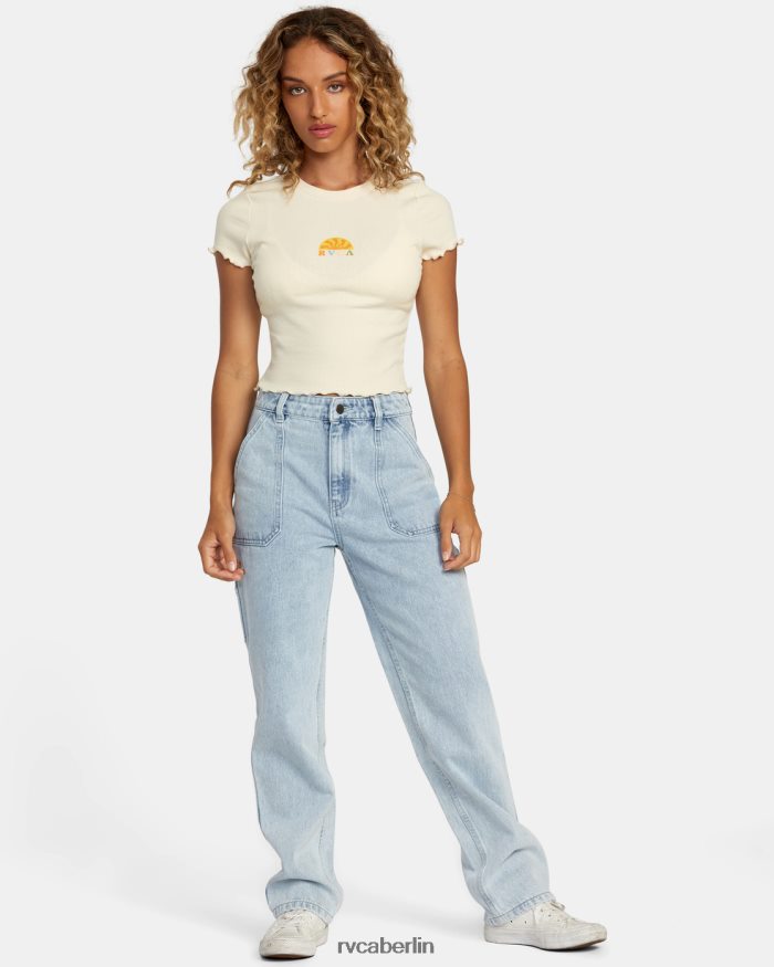 RVCA Glanz-T-Shirt BF4L8X1243 Kleidung Creme Frauen