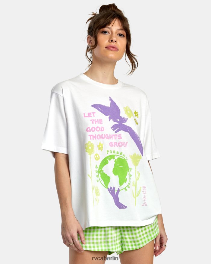 RVCA Gutes Grow Anyday T-Shirt BF4L8X1360 Kleidung Weiß Frauen