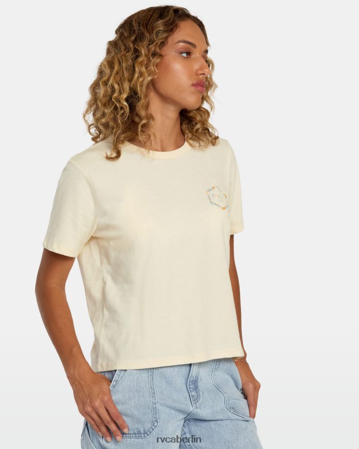 RVCA Hawaii-Hex-T-Shirt BF4L8X172 Kleidung Creme Frauen