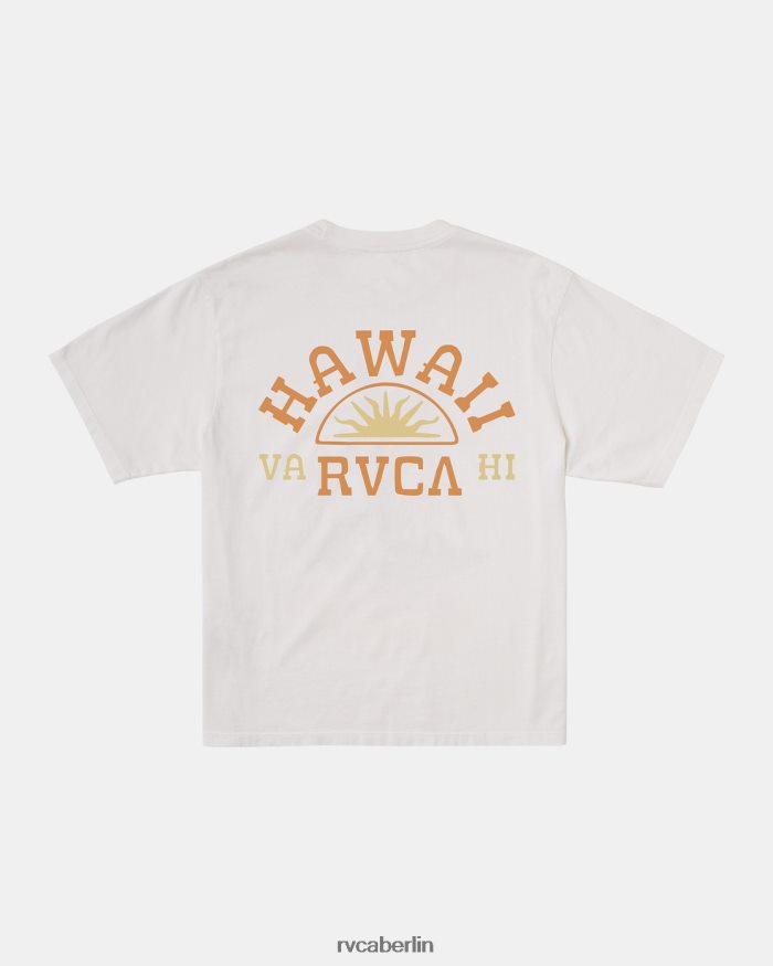 RVCA Hawaii Sunrise VA übergroßes T-Shirt BF4L8X204 Kleidung Vintage-Weiß Frauen
