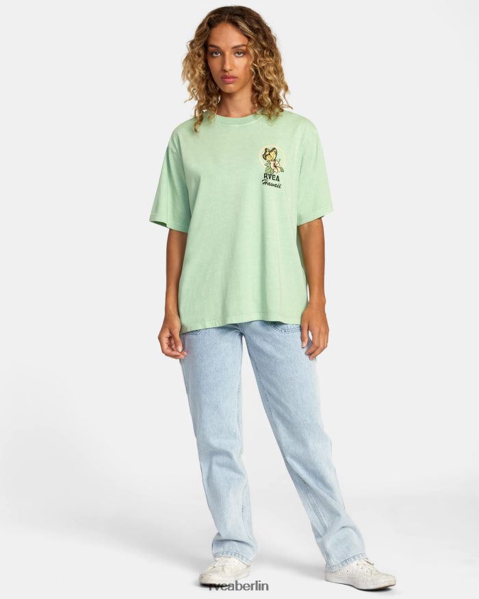 RVCA Hibiskus-Hawaii-T-Shirt BF4L8X240 Kleidung Seeschaum Frauen