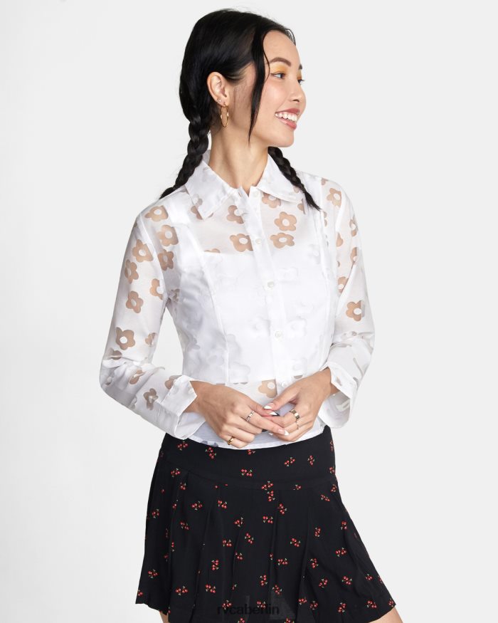 RVCA Jagger-Langarmbluse BF4L8X1494 Kleidung flüstern weiß Frauen