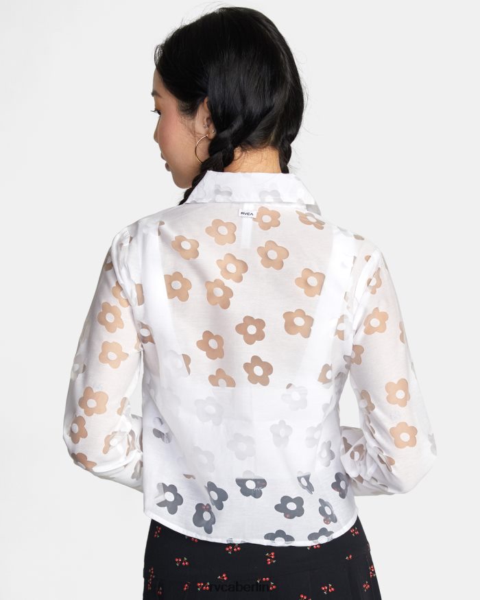 RVCA Jagger-Langarmbluse BF4L8X1494 Kleidung flüstern weiß Frauen