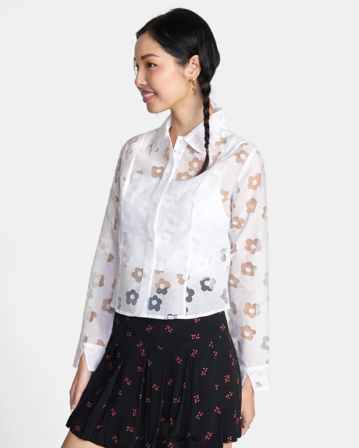 RVCA Jagger-Langarmbluse BF4L8X1494 Kleidung flüstern weiß Frauen