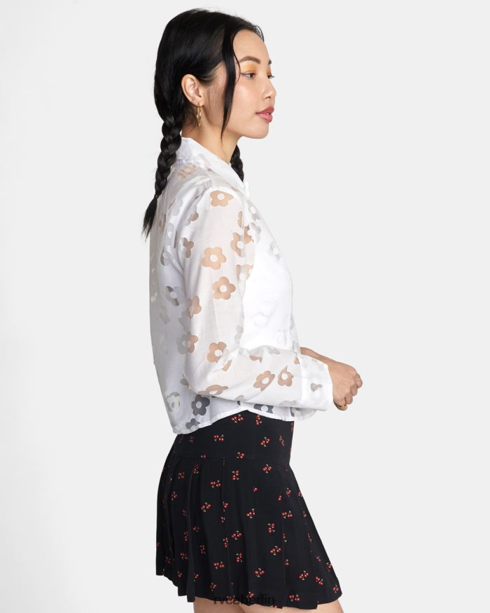 RVCA Jagger-Langarmbluse BF4L8X1494 Kleidung flüstern weiß Frauen