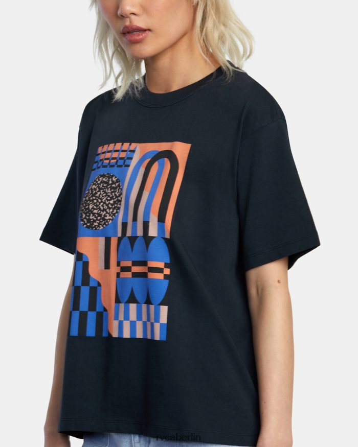 RVCA Jesse Brown Shapes Anyday T-Shirt BF4L8X994 Kleidung Schwarz Frauen