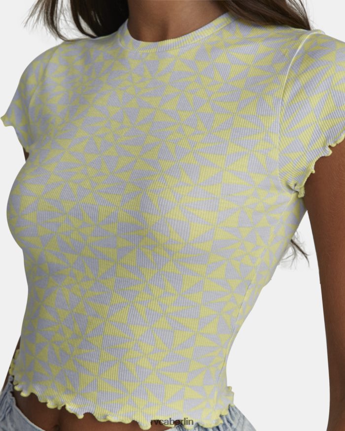 RVCA Klassenkamerad Crop T-Shirt BF4L8X1556 Kleidung lindgelb Frauen