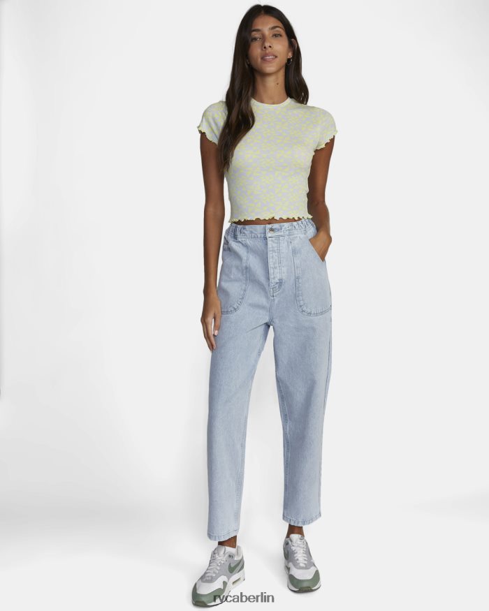 RVCA Klassenkamerad Crop T-Shirt BF4L8X1556 Kleidung lindgelb Frauen