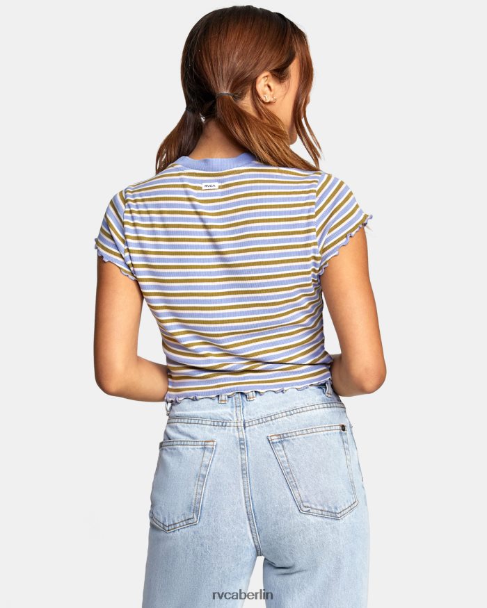 RVCA Klassenkamerad Crop T-Shirt BF4L8X1672 Kleidung grau lila Frauen