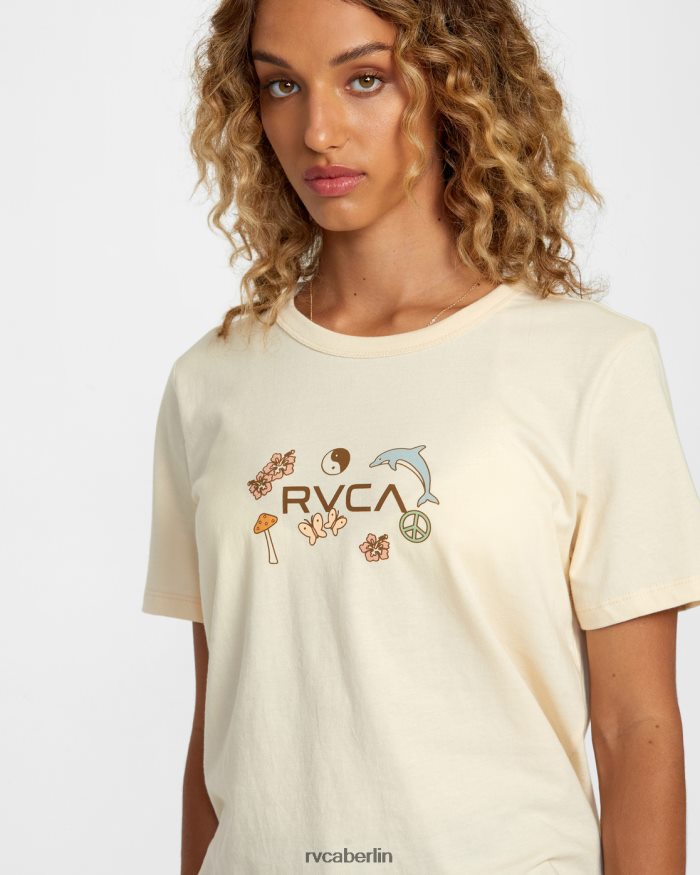 RVCA Kreis des Lebens-T-Stücks BF4L8X1137 Kleidung Creme Frauen