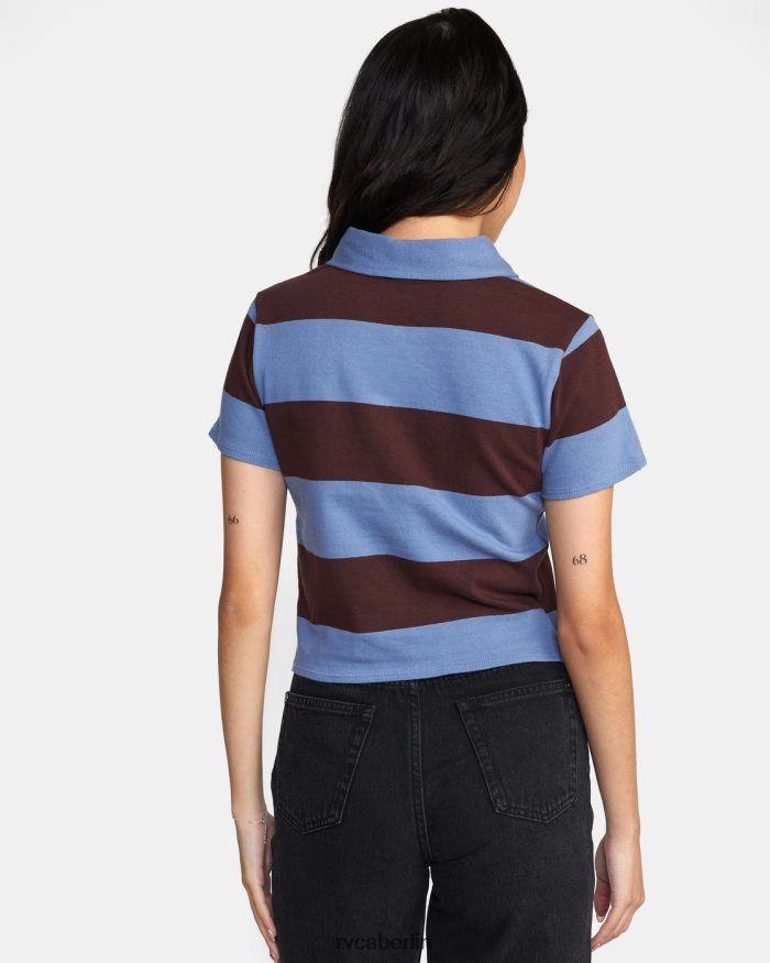 RVCA Kurz geschnittenes Replay-Polo-T-Shirt BF4L8X1582 Kleidung unendlich blau Frauen