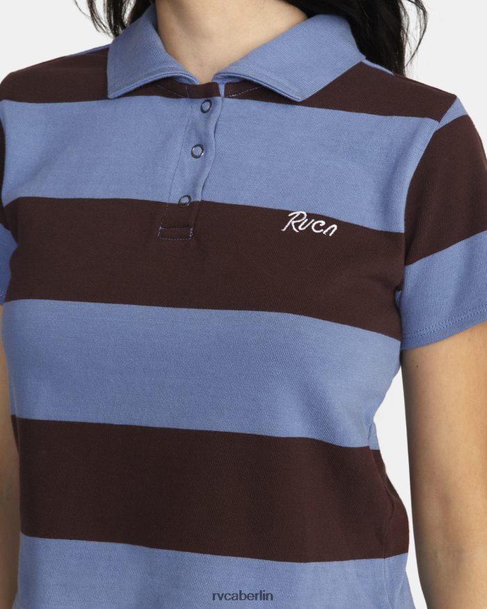 RVCA Kurz geschnittenes Replay-Polo-T-Shirt BF4L8X1582 Kleidung unendlich blau Frauen