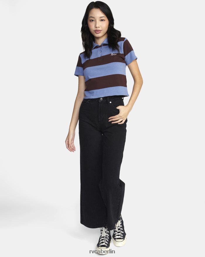 RVCA Kurz geschnittenes Replay-Polo-T-Shirt BF4L8X1582 Kleidung unendlich blau Frauen