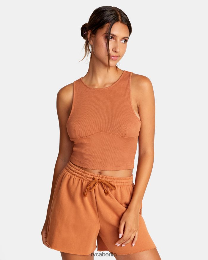 RVCA Kurzes Tanktop für die Probefahrt BF4L8X1523 Kleidung Bernstein Frauen