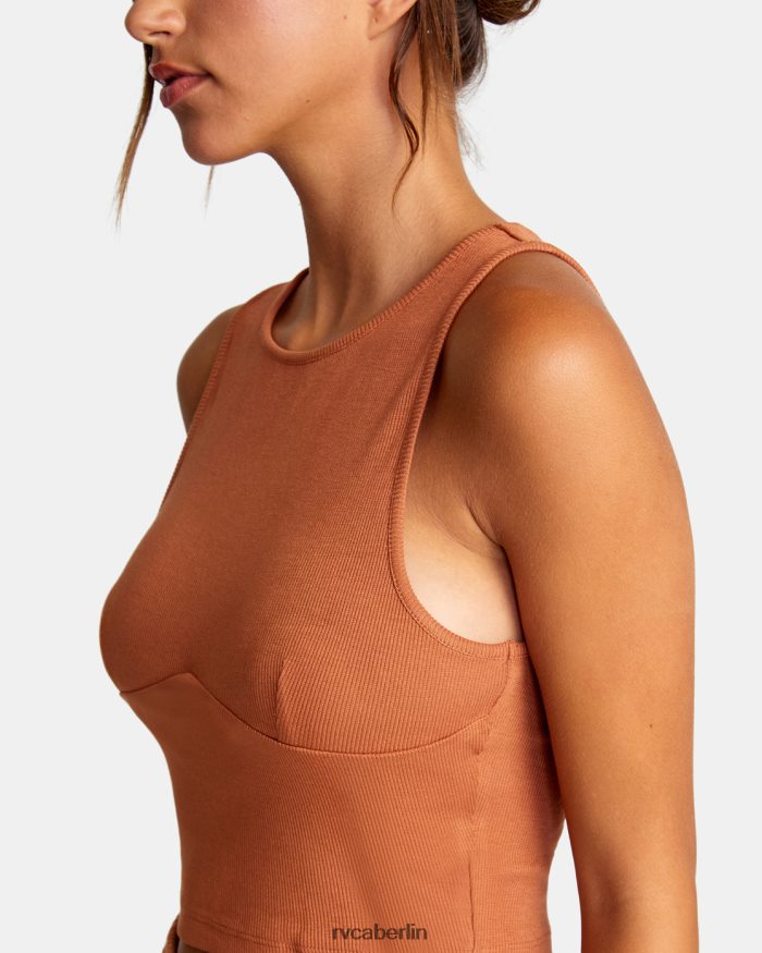 RVCA Kurzes Tanktop für die Probefahrt BF4L8X1523 Kleidung Bernstein Frauen