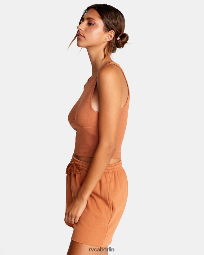 RVCA Kurzes Tanktop für die Probefahrt BF4L8X1523 Kleidung Bernstein Frauen