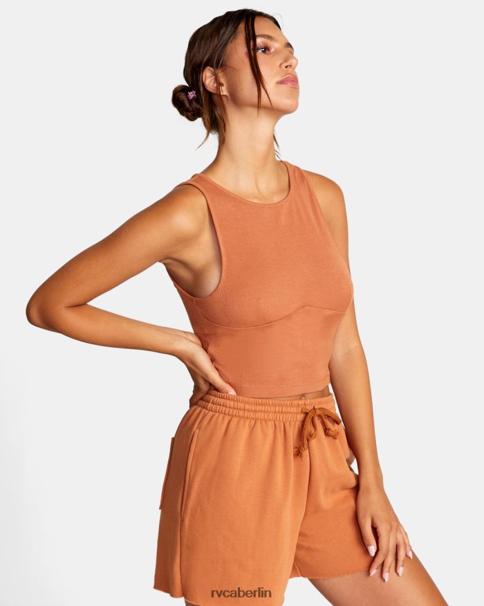 RVCA Kurzes Tanktop für die Probefahrt BF4L8X1523 Kleidung Bernstein Frauen