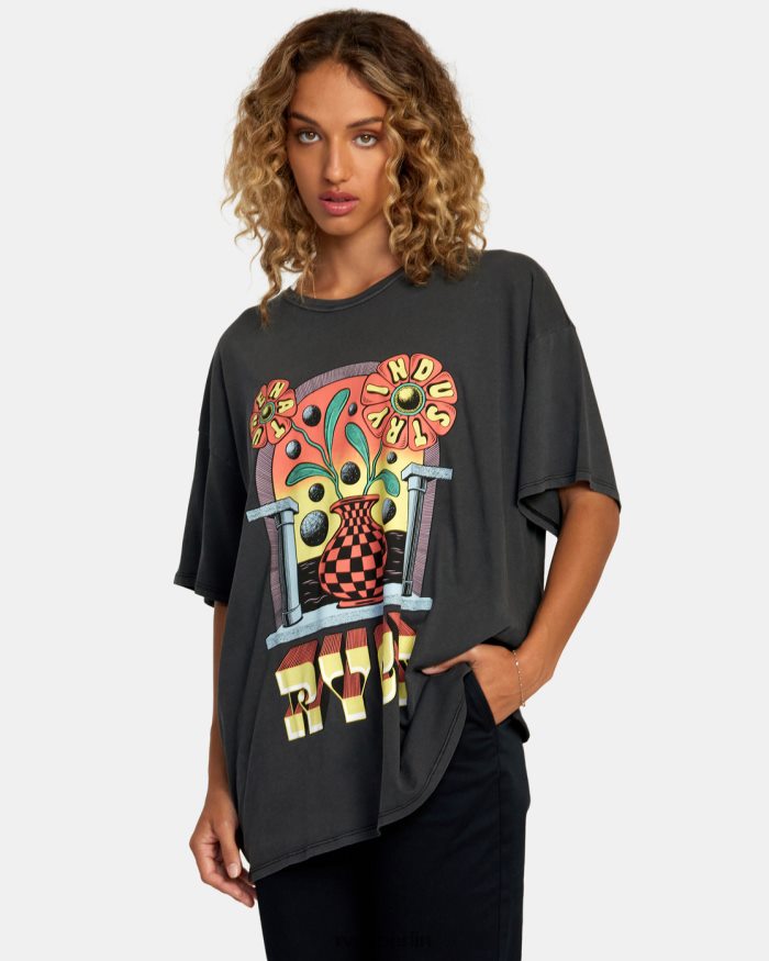 RVCA Martin Anders Potal T-Shirt BF4L8X234 Kleidung Schwarz Frauen